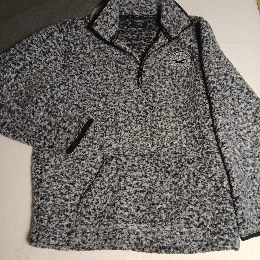 Southern Spirit Myrtle Beach South Carolina Shepa Sweater Gray Kangaroo Pockets